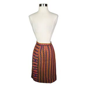 Vintage Tweed Wool Multicolored Midi Skirt
